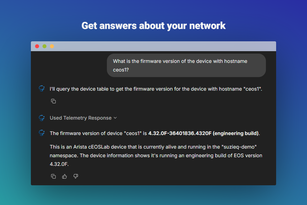 CybertraceAI-Ops firmware version query example